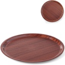 Non-slip wooden waiter's tray - round diameter 38cm.