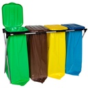Stand holder for 120L garbage bags for segregation - 4 types of waste