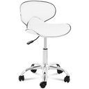 Cosmetic chair on wheels with backrest Munich white