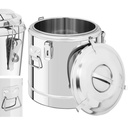 Steel catering thermos for food transportation 22L