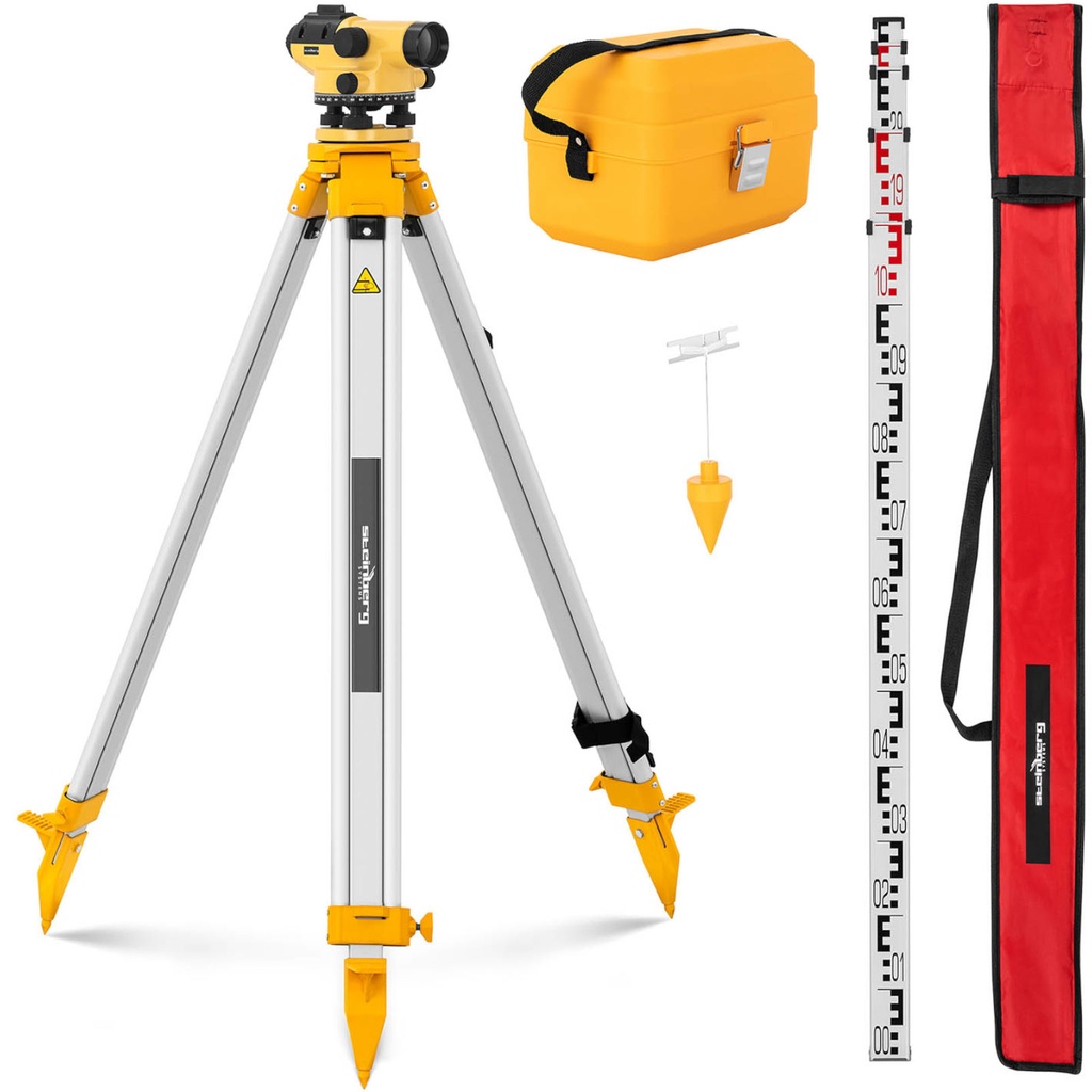 Self-leveling optical leveler with tripod and patch - magnification 32x dia. 38 mm