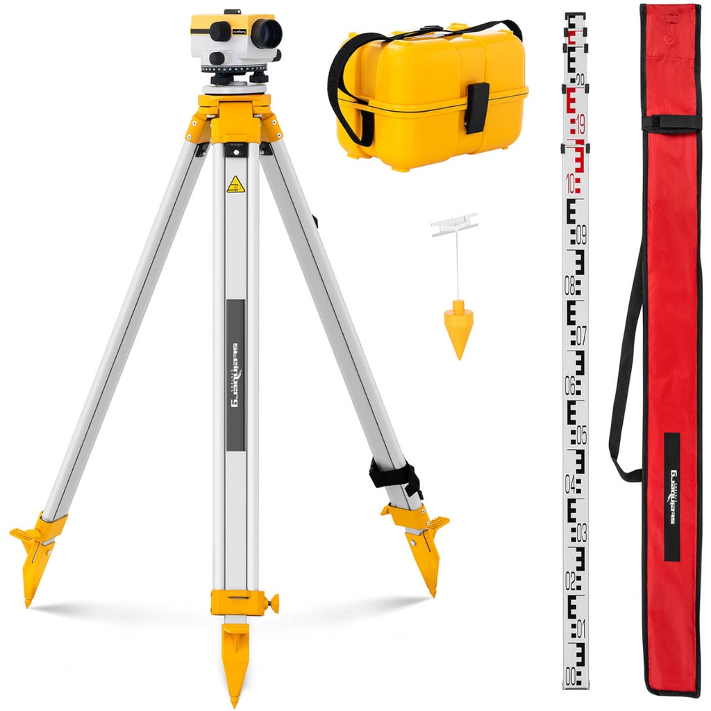 Self-levelling optical leveler with tripod and patch - magnification 24x dia. 36 mm