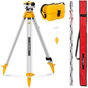 Savaime išsilyginantis optinis gulsčiukas su trikoju ir lentjuoste - didinimas 24x. 36 mm skersmuo