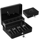 Steel money box with coin tray coins coins