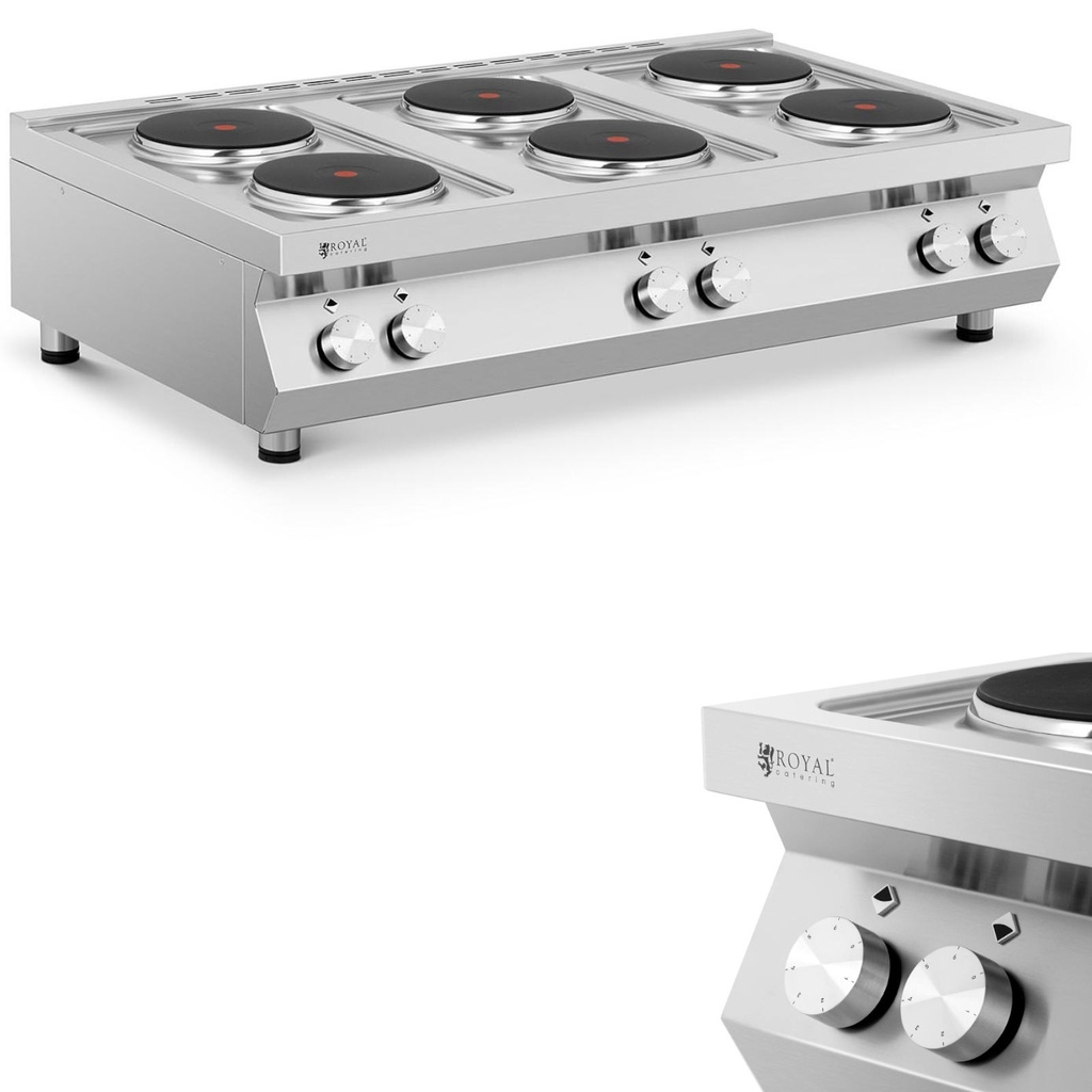 Adjustable 6-plate electric cooker 22 cm dia 6 x 2600 W 400 V ITALY