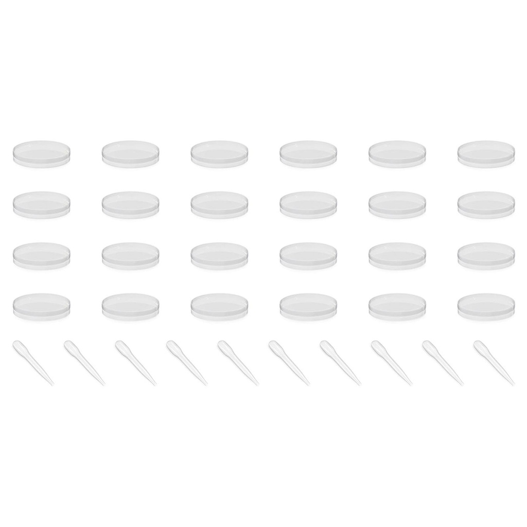 Laboratory petri dish 90 x 15 mm set of 24 pcs pipettes 10 pcs.
