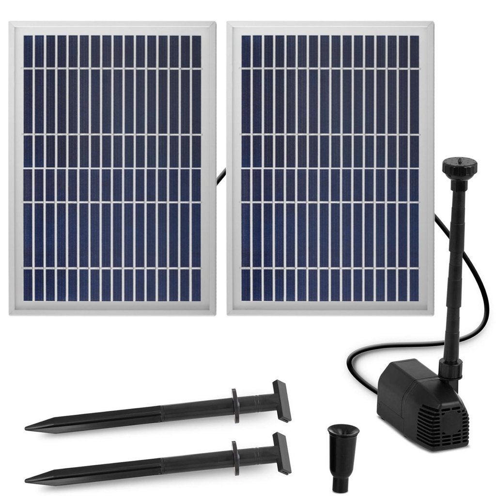 Solar pond fountain 1350 l/h 1.6 m 2 x 6 Watt.