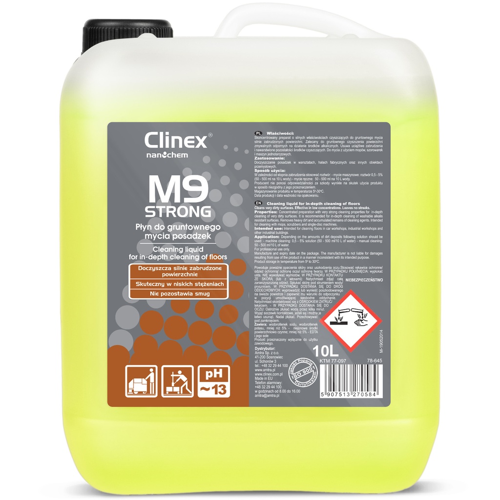 CLINEX M9 Strong floor cleaner for cleaning heavily soiled floors 10L