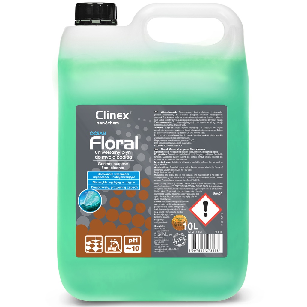 CLINEX Floral streak-free floor cleaner shine fragrance - Ocean 10L