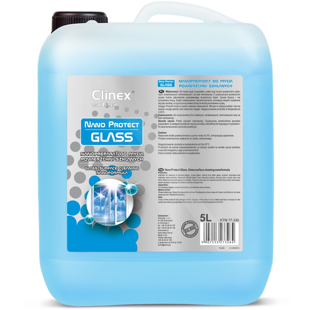 Nanopreparation for cleaning glass windows mirrors streak-free crystal shine CLINEX Nano Protect Glass 5L