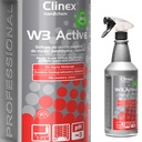Citrinų rūgšties pagrindu pagamintas CLINEX W3 Active BIO 1 l higienos ir vonios kambario valiklis.