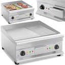 Double smooth fluted grill plate with grease drawer 230 V 2x 3200 W.