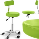 Cosmetic stool hocker chair with backrest on wheels up to 150 kg TERNI green