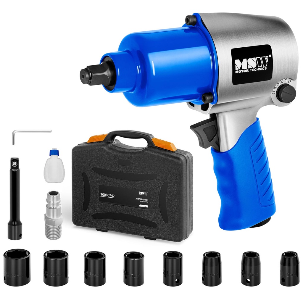 1/2'' pneumatic wheel impact wrench with sockets 8000 rpm 700 Nm KIT