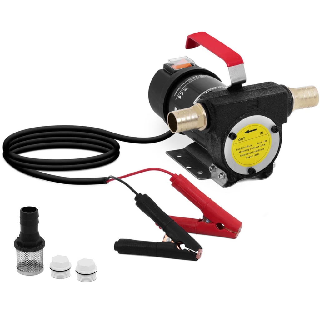 Electric diesel fuel drain pump self-priming IP55 12 V 155 W 40 l/min
