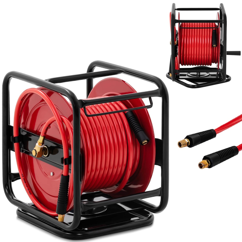 Pneumatic hose pressure hose on rotary reel 360 20 bar 30 m + 1.2 m