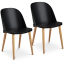 Scandinavian plastic modern chair up to 150 kg 2 pcs black.
