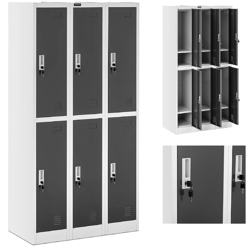 Locker cabinet with lockers social metal locker for checkroom 6 key lockers