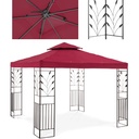 Garden pavilion gazebo with ornament folding 3 x 3 x 2.6 m red wine