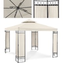 Dārza paviljons lapene saliekamā telts 3 x 3 x 2,6 m krēmkrāsas krāsas