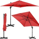Side boom garden umbrella square 250 x 250 cm red