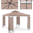 Garden pavilion gazebo tent folding canopy 3 x 3 x 2.6 m beige