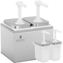Double sauce dispenser with stainless steel pump 2 x 2 l