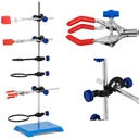 Laboratory stand with accessories 3 rings 3 handles