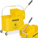 Cleaning cart with mop wringer container with partition 20 l