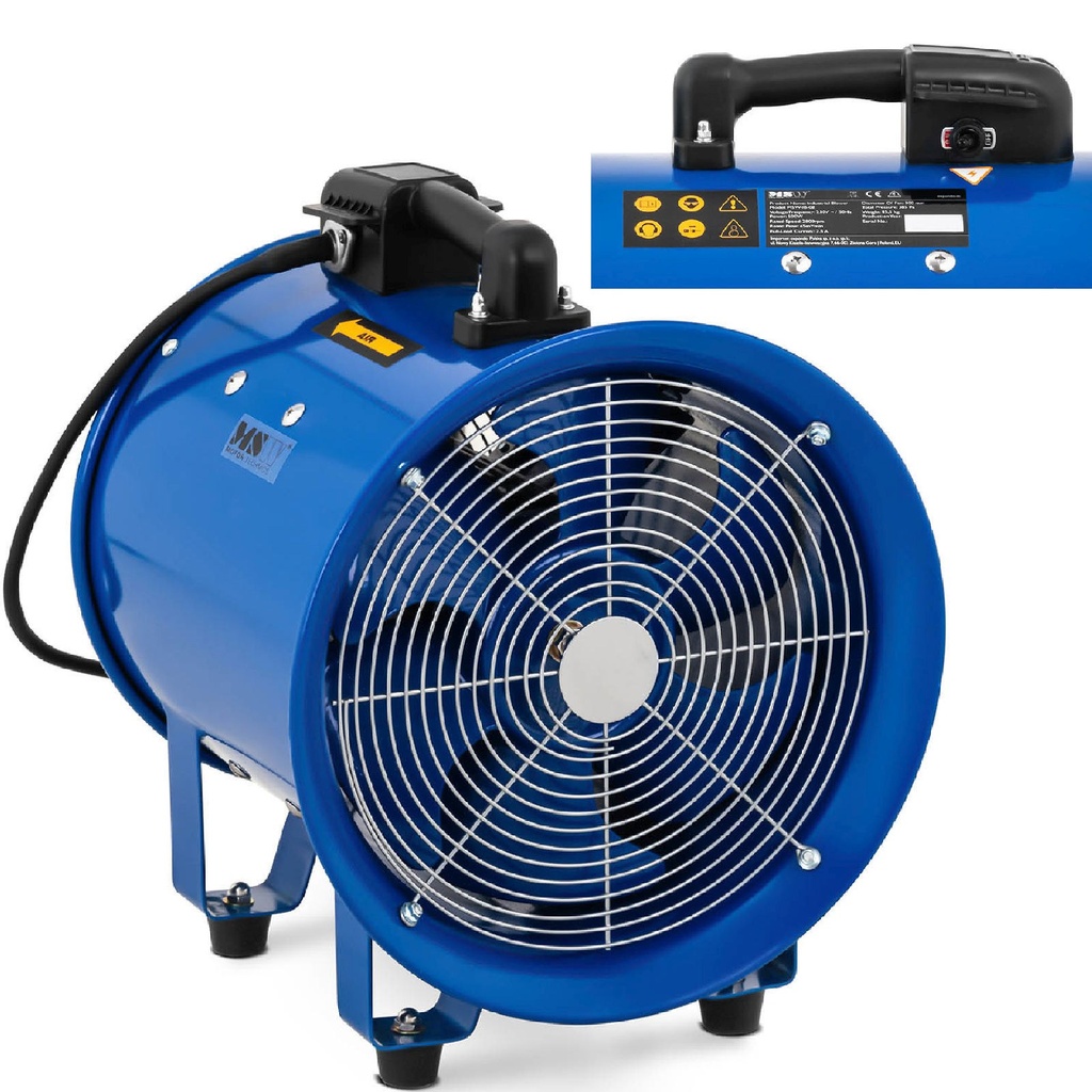 Rūpnieciskais aksiālais ventilators dzesēšanai un gaisa cirkulācijai 500 W dia. 300 mm