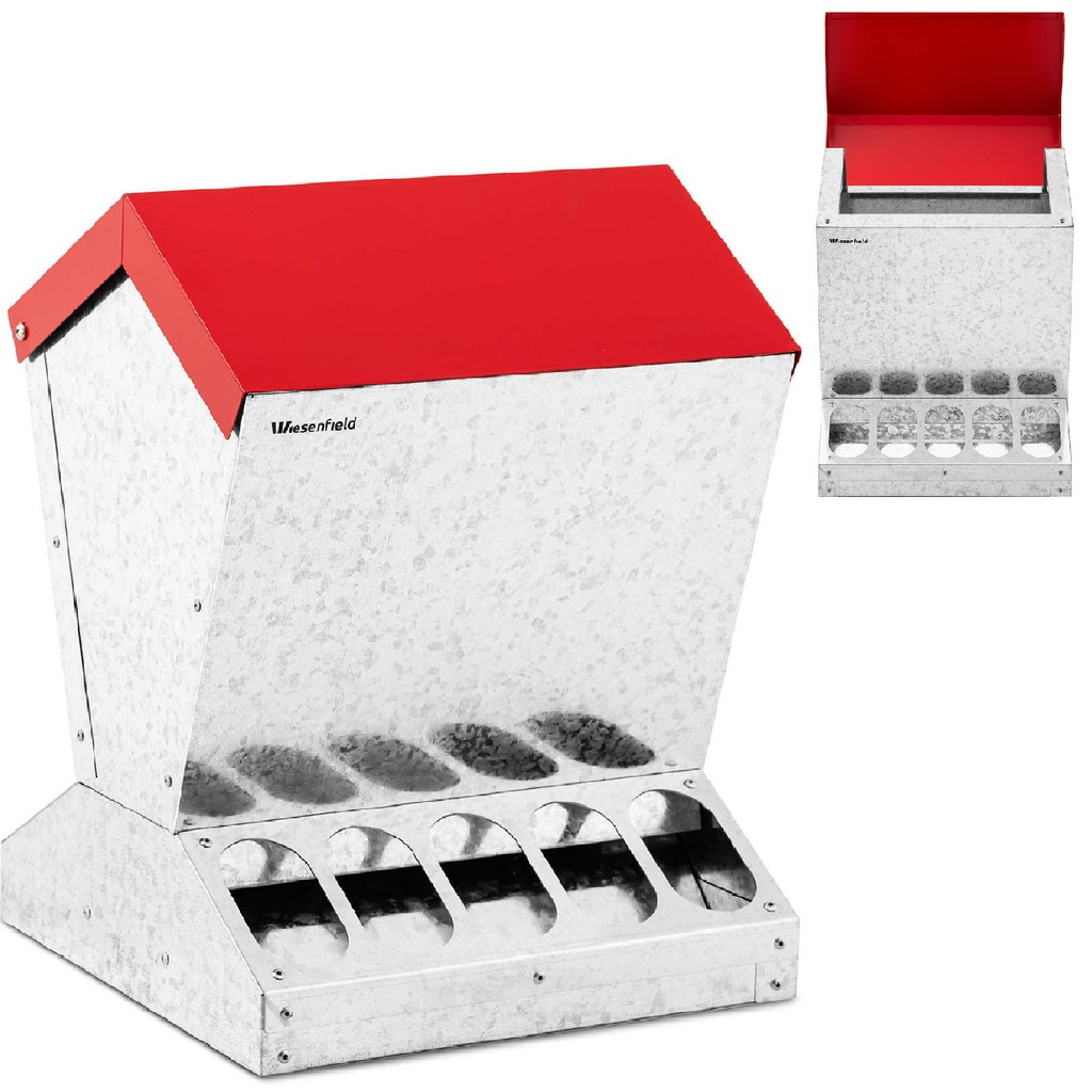 Feed feeder for poultry chute automatic 12 kg 10 holes