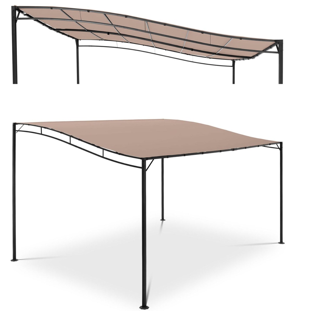 Dārza nojume brīvstāvoša lapene 4 x 3 x 2,5 m smilškrāsas krāsā