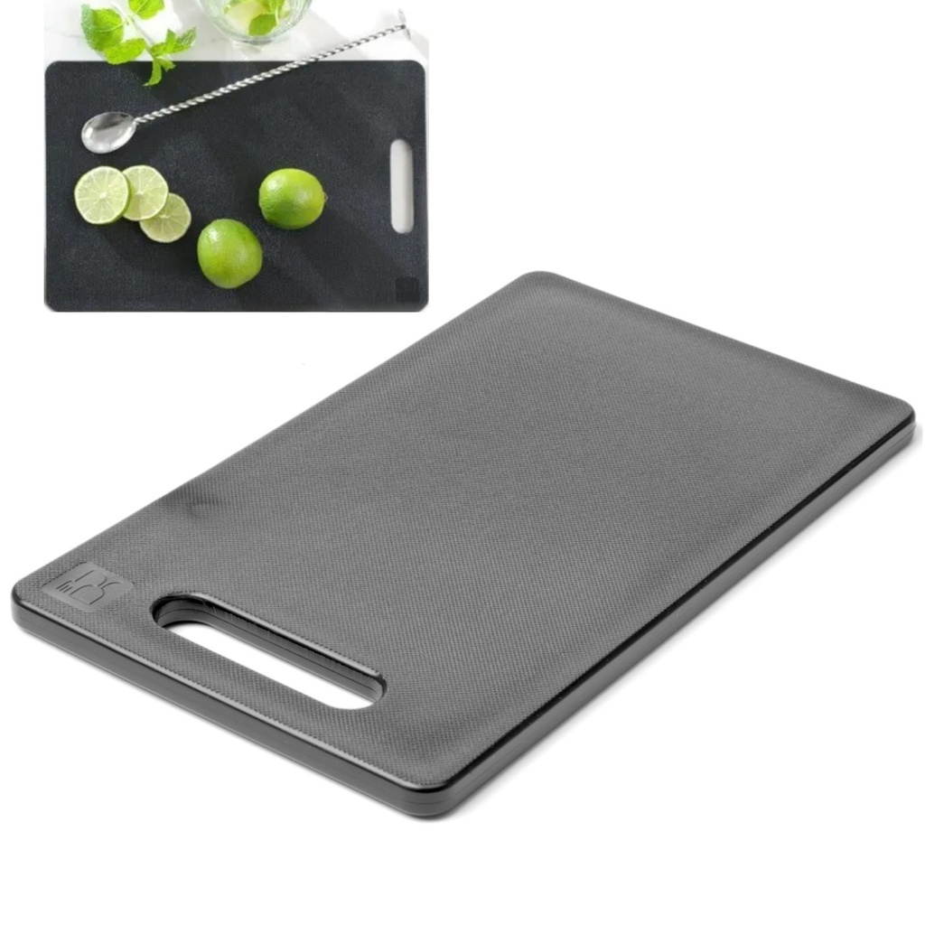 Universāls griešanas dēlītis ar rokturi 300 x 200 mm melns - Hendi 826485