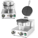 Single round waffle iron for Belgian waffles TEFLON 190 mm dia - Hendi 212172