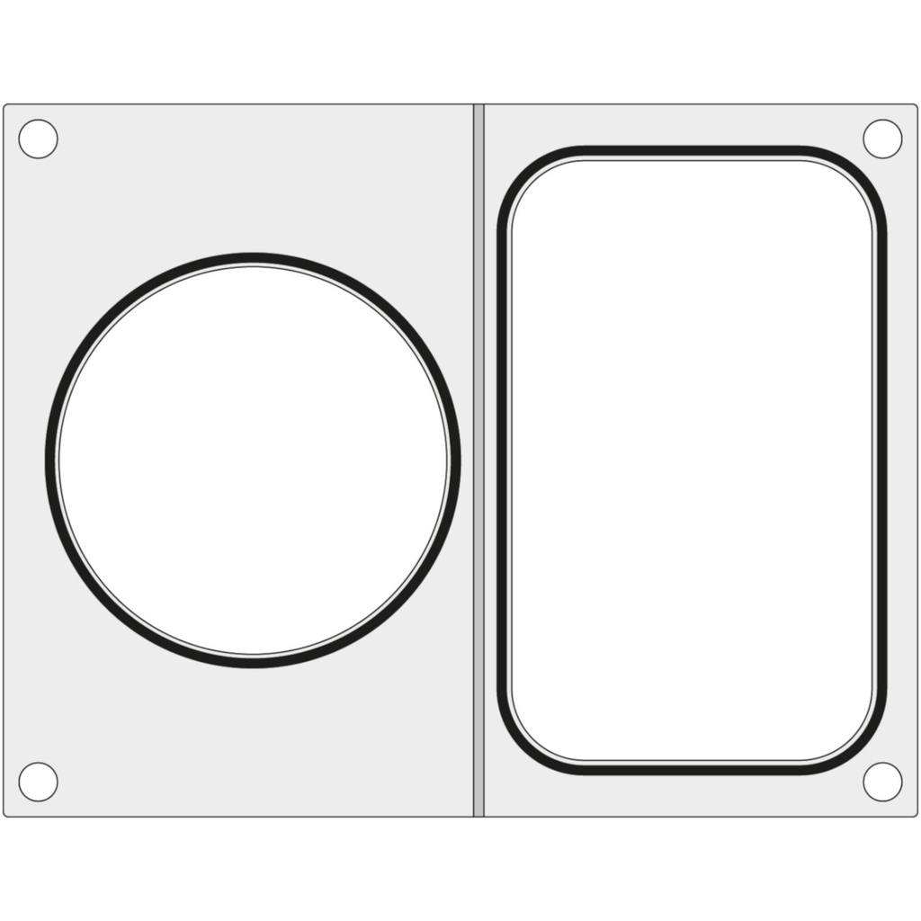 Matrix for Hendi sealing machine for tray without division 178x113 mm + container diameter 115 mm - Hendi 805657