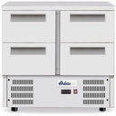 Refrigerated table with work top 4 drawers and bottom unit stainless 247 l - Hendi 236154