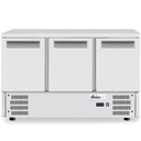 Refrigerated 3-door table with worktop and bottom unit stainless 368 l - Hendi 236147