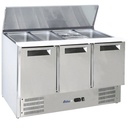 Refrigerated 3-door salad table with hinged lid for 4x GN1/1 368 l - Hendi 236178