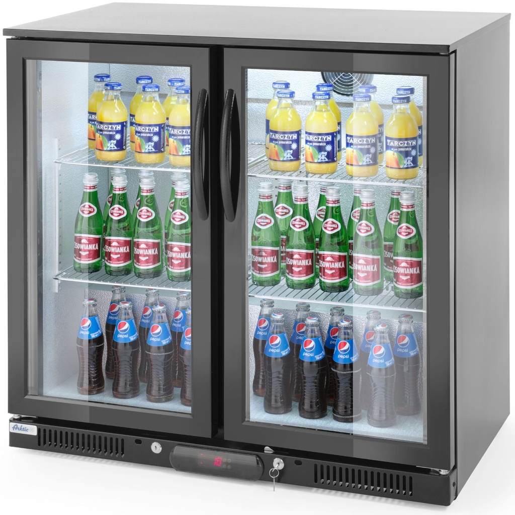 Beverage store bar fridge refrigerator 2 door 4 shelves 215 W 180 l - Hendi 235829
