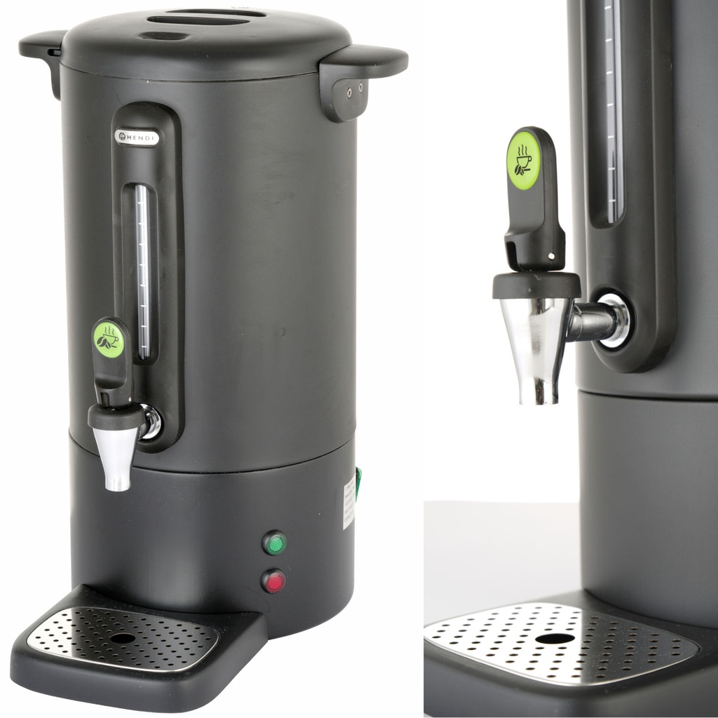 Coffee percolator brewer with non-drip faucet black Concept Line 7 l - Hendi 211472