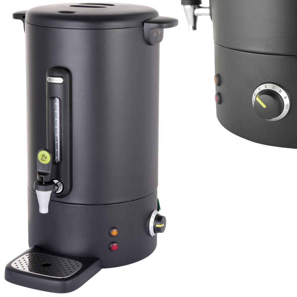 Kafijas sildītājs ar bezpiltuves krānu melns Concept Line 18 l - Hendi 211465