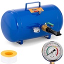 Inflator pressure tank for inflating tire wheels with pressure gauge 6-8 bar 38.5 l