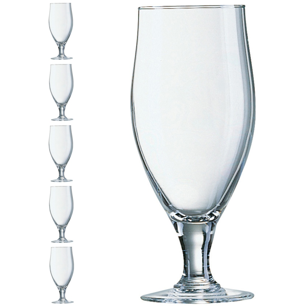 Arcoroc POKAL CERVOISE beer water glass on a leg 380 ml set of 6 pcs. - Hendi 7132