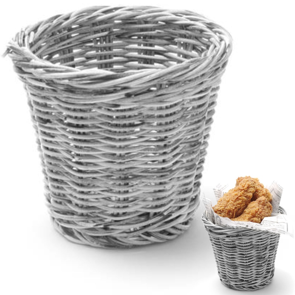 Serving basket for fried snacks gray mélange dia. 130x110 mm - Hendi 426043