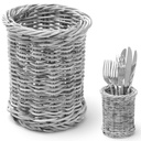 Basket for cutlery forks knives spoons round gray mélange diameter 100x120 mm - Hendi 426197