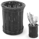 Basket for cutlery forks knives spoons round black diameter 100x120 mm - Hendi 426210