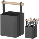 Galda piederumu organizētājs ar koka rokturi 14x10,5x19 cm - Hendi 427064