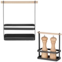 Galda garšvielu organizators ar koka rokturi 23x10x24 cm - Hendi 427040