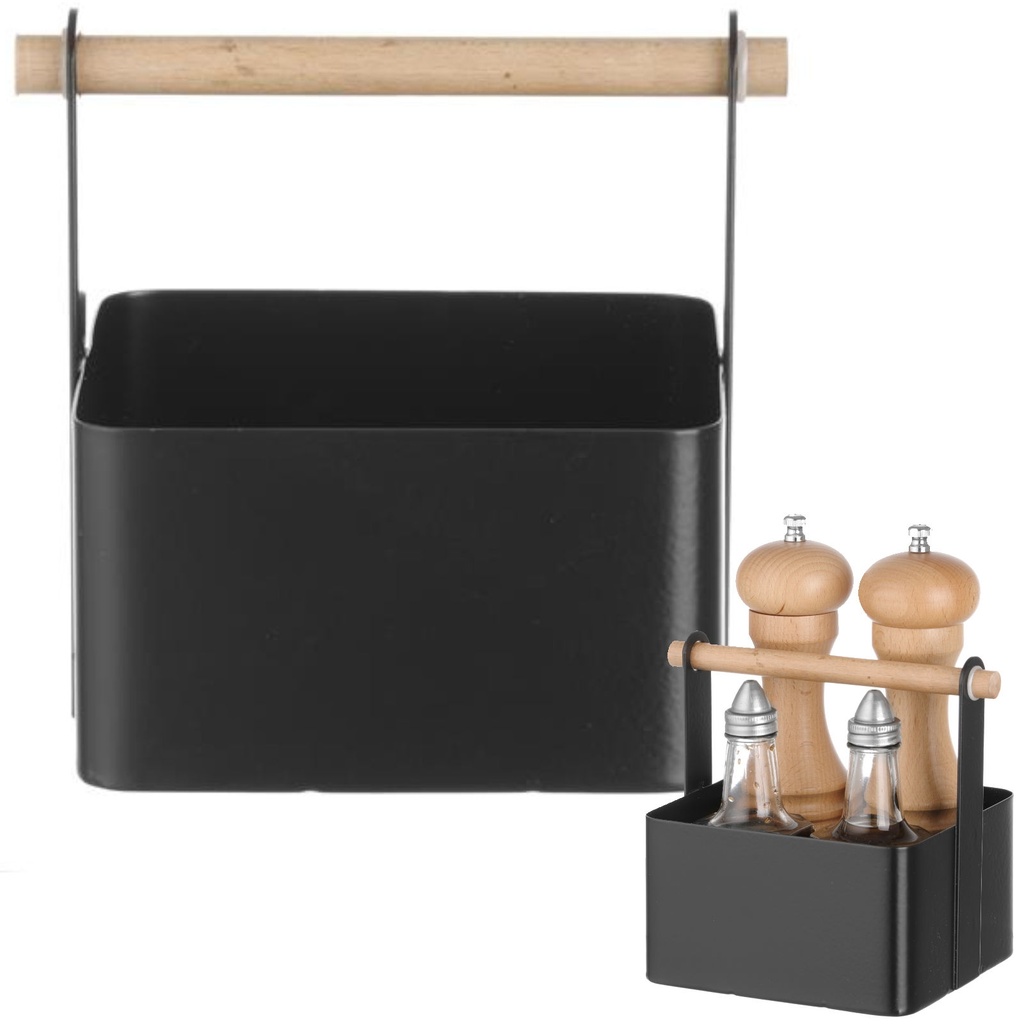 Galda garšvielu organizators ar koka rokturi 17x13x16 cm - Hendi 427057