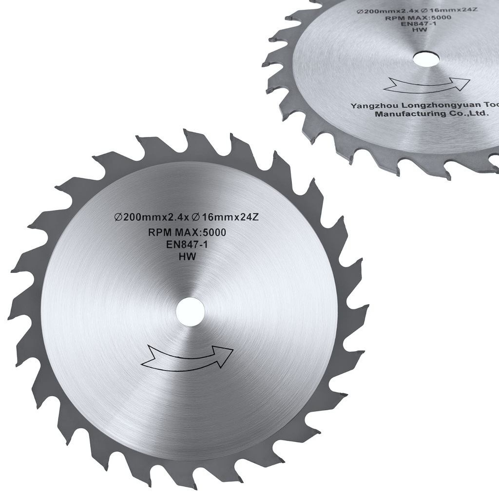 Wood cutting circular saw blade 24 teeth dia. 200/16mm